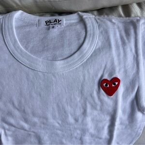Comme des Garcons PLAY White Tee with Red Heart Patch